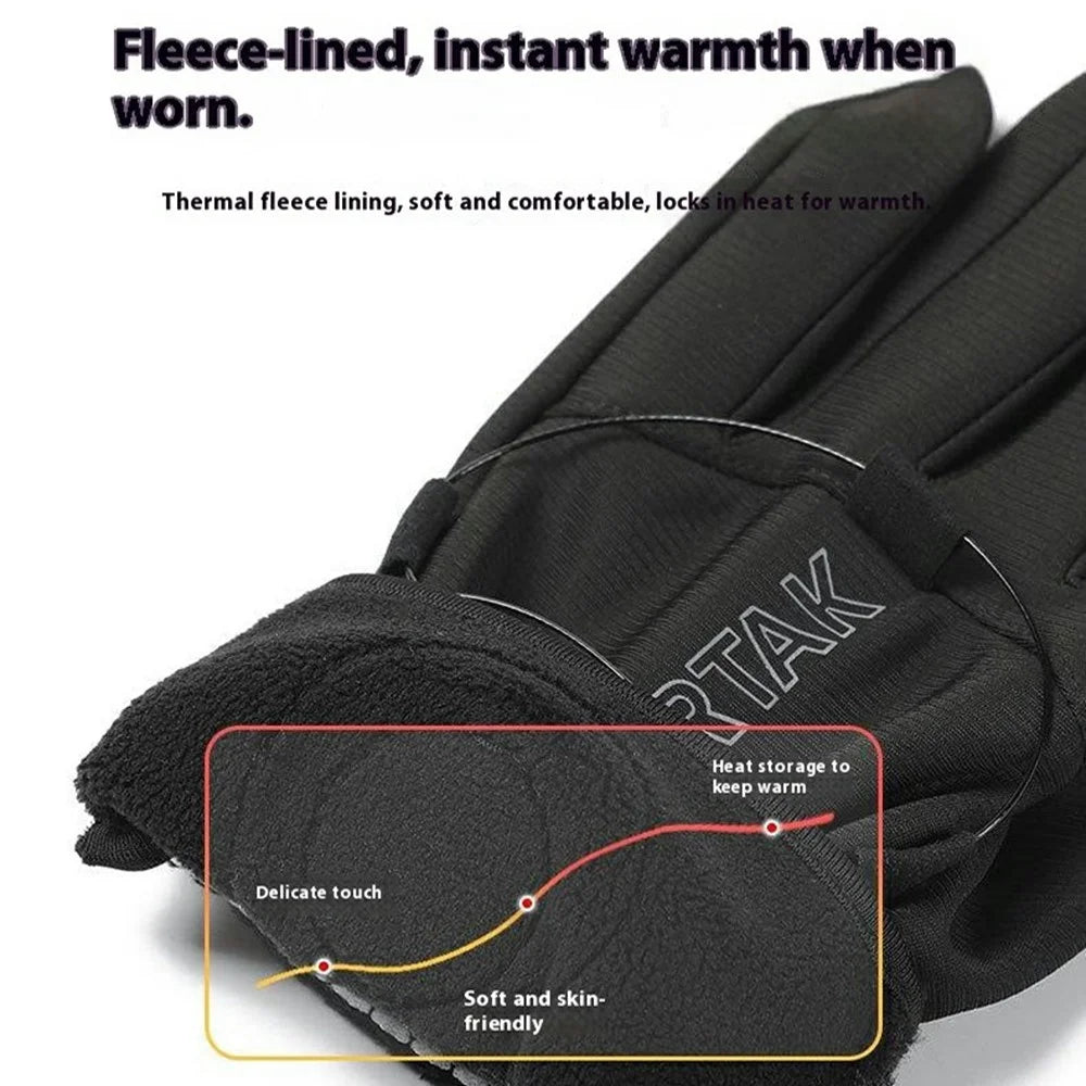 XC903 L Size Outdoor Sports Gloves Touchscreen Fleece Lined Anti Slip Cycling Gloves for Hiking / Running - Grey - 3