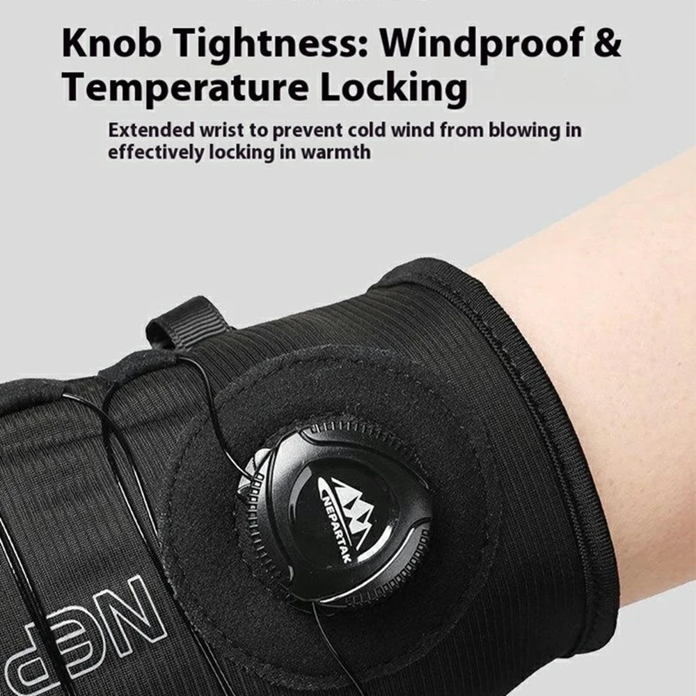 XC903 L Size Outdoor Sports Gloves Touchscreen Fleece Lined Anti Slip Cycling Gloves for Hiking / Running - Grey - 4