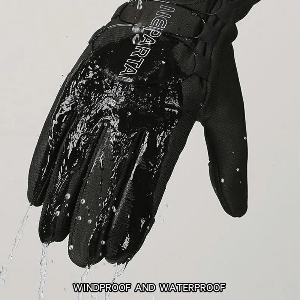 XC903 L Size Outdoor Sports Gloves Touchscreen Fleece Lined Anti Slip Cycling Gloves for Hiking / Running - Grey - 5