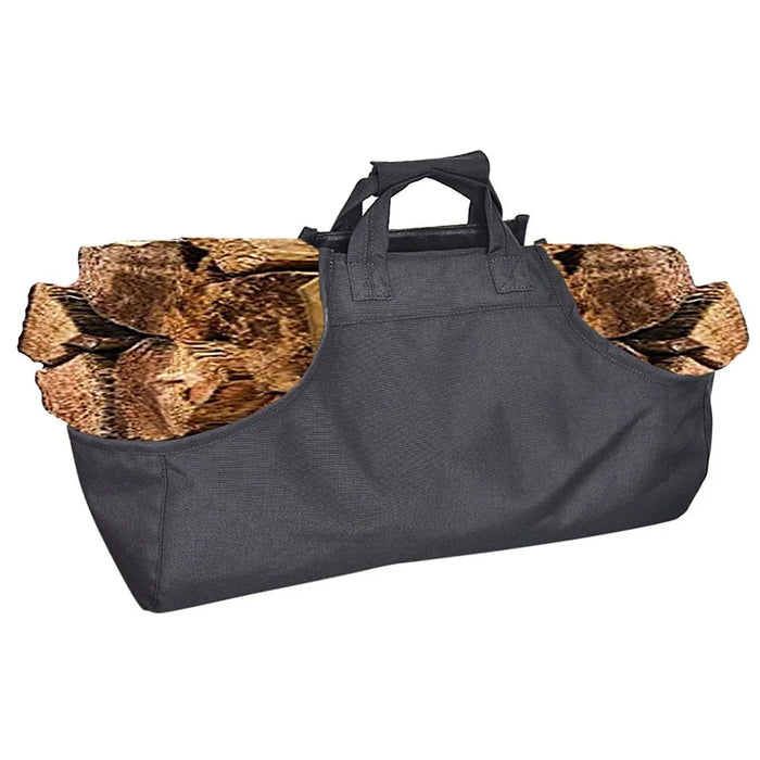 LUCKSTONE CHSNB-001-BK Firewood Storage Bag Large Handbag Wood Burning Stove Fireplace Accessories - 1