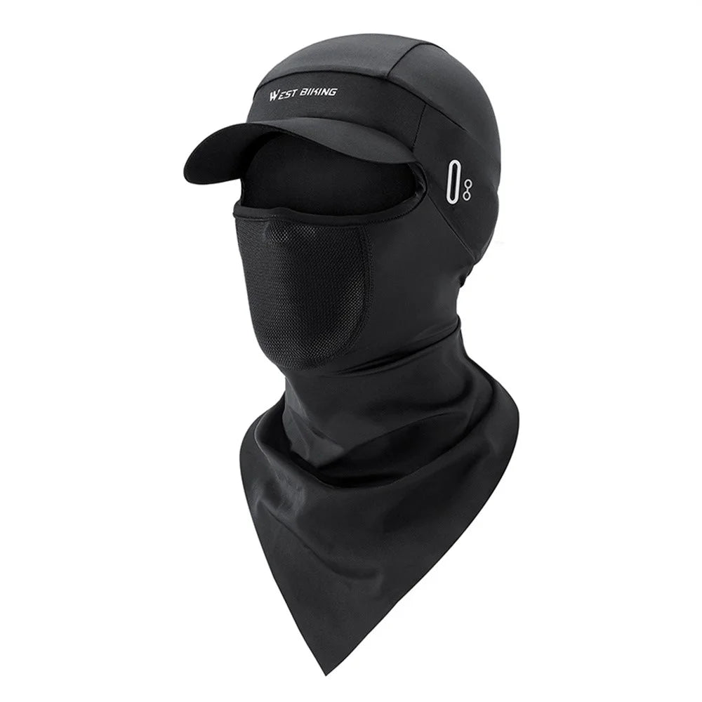 WEST BIKING YP0201341 Ice Silk Balaclava with Brim Breathable Helmet Liner Sun Protection Face Mask for Cycling / Fishing / Hiking - Black - 1