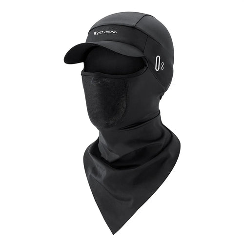 WEST BIKING YP0201341 Ice Silk Balaclava with Brim Breathable Helmet Liner Sun Protection Face Mask for Cycling / Fishing / Hiking - Black - 1