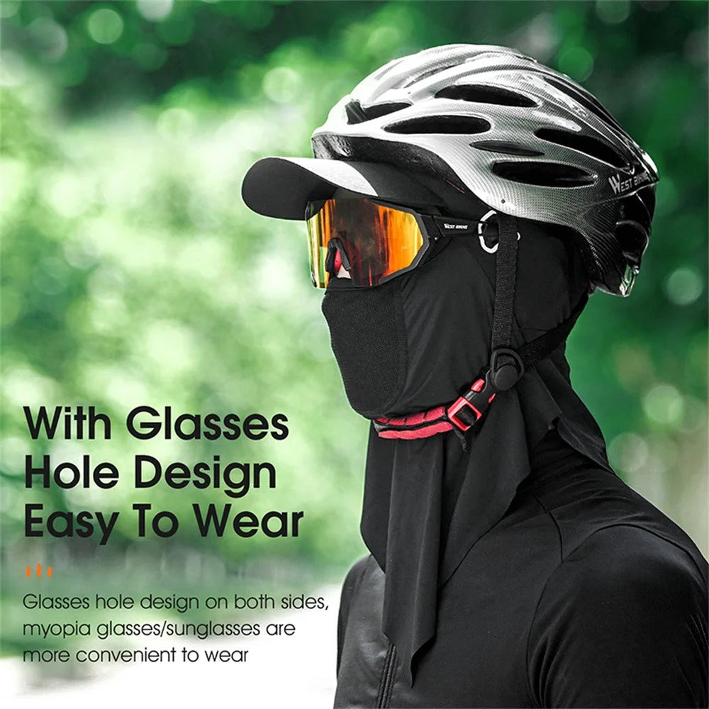 WEST BIKING YP0201341 Ice Silk Balaclava with Brim Breathable Helmet Liner Sun Protection Face Mask for Cycling / Fishing / Hiking - Black - 3