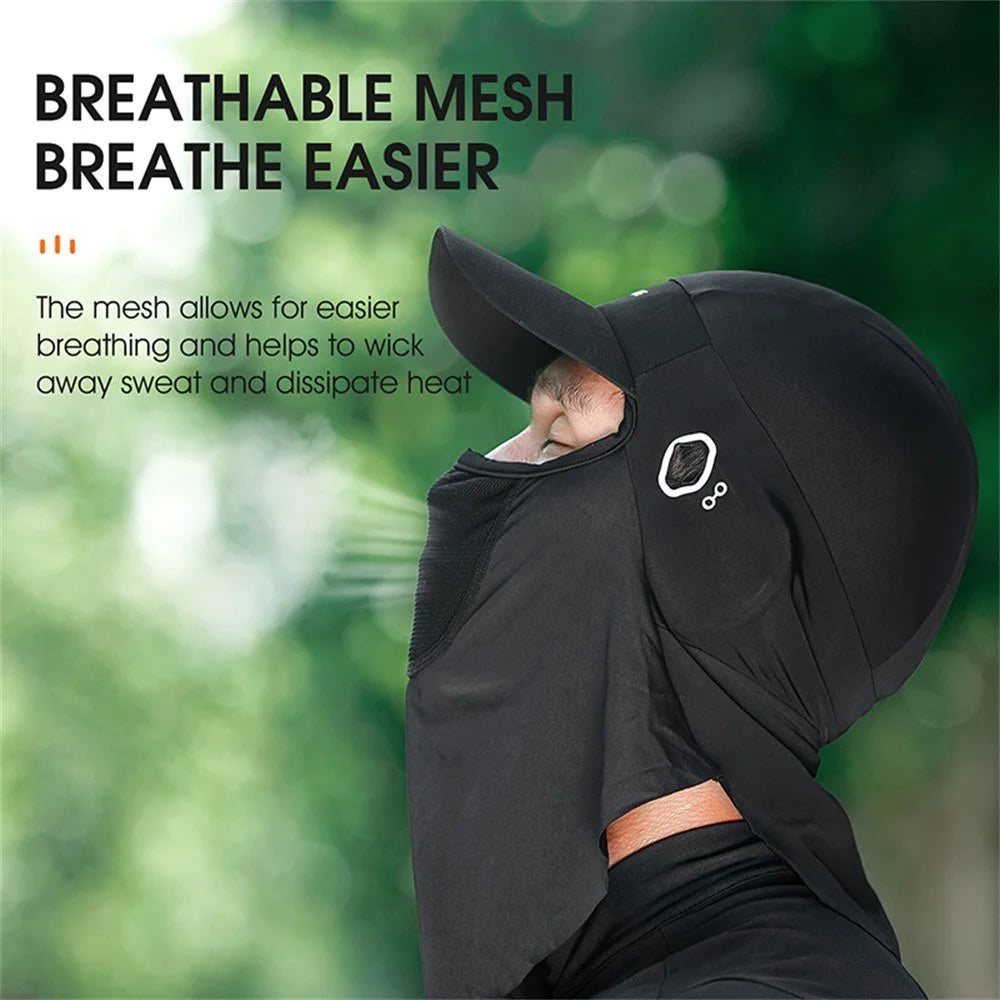 WEST BIKING YP0201341 Ice Silk Balaclava with Brim Breathable Helmet Liner Sun Protection Face Mask for Cycling / Fishing / Hiking - Black - 4