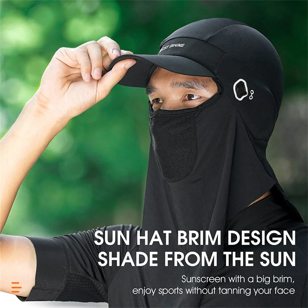 WEST BIKING YP0201341 Ice Silk Balaclava with Brim Breathable Helmet Liner Sun Protection Face Mask for Cycling / Fishing / Hiking - Black - 5
