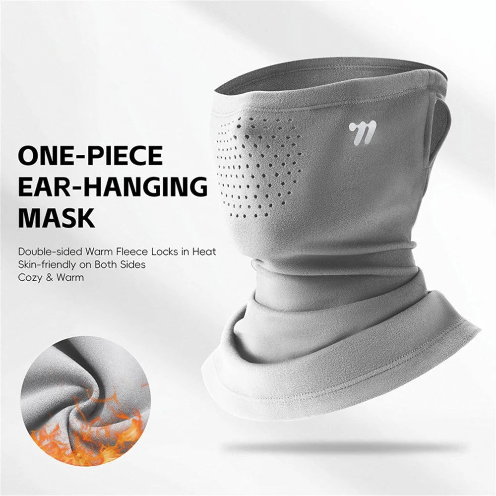 WEST BIKING YP0201478 Winter Cycling Face Mask with Ear Loop Windproof Neck Gaiter for Outdoor Sports - Light Grey - 2