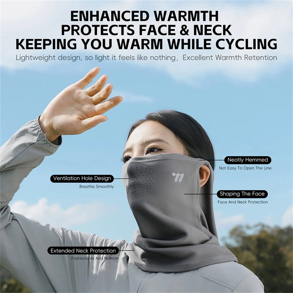 WEST BIKING YP0201478 Winter Cycling Face Mask with Ear Loop Windproof Neck Gaiter for Outdoor Sports - Light Grey - 3