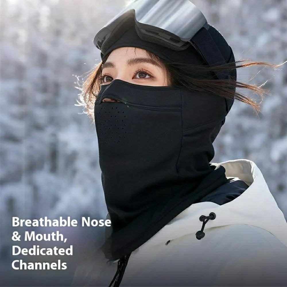 DTJ59 Winter Ski Face Mask for Men Women Outdoor Cycling Breathable Balaclava Fleece Lined Windproof Neck Gaiter - 3