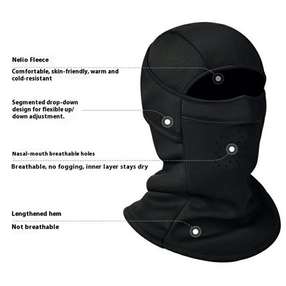 DTJ59 Winter Ski Face Mask for Men Women Outdoor Cycling Breathable Balaclava Fleece Lined Windproof Neck Gaiter - 6