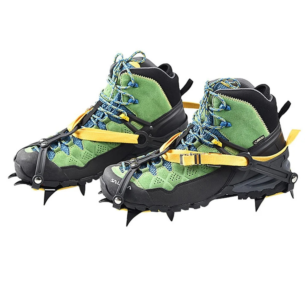 LUCKSTONE 10 Teeth Anti-slip Crampons Manganese Steel Climbing Gear Snow Ice Climbing Shoe Grippers Traction Device - 3