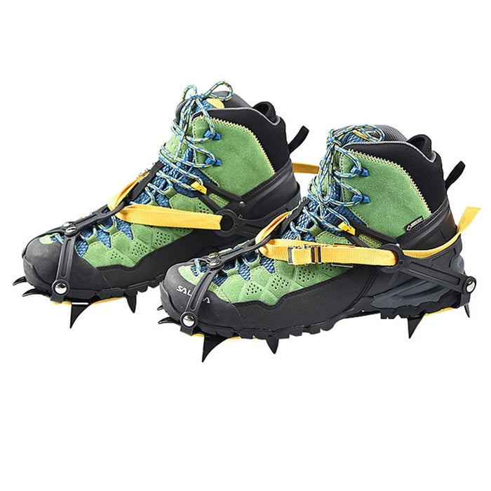 LUCKSTONE 10 Teeth Anti-slip Crampons Manganese Steel Climbing Gear Snow Ice Climbing Shoe Grippers Traction Device - 3