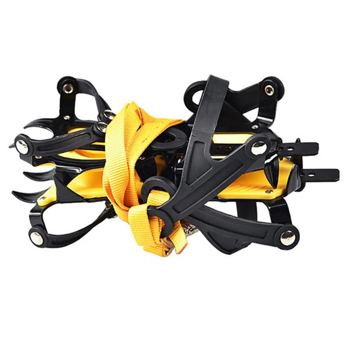 LUCKSTONE 10 Teeth Anti-slip Crampons Manganese Steel Climbing Gear Snow Ice Climbing Shoe Grippers Traction Device - 4