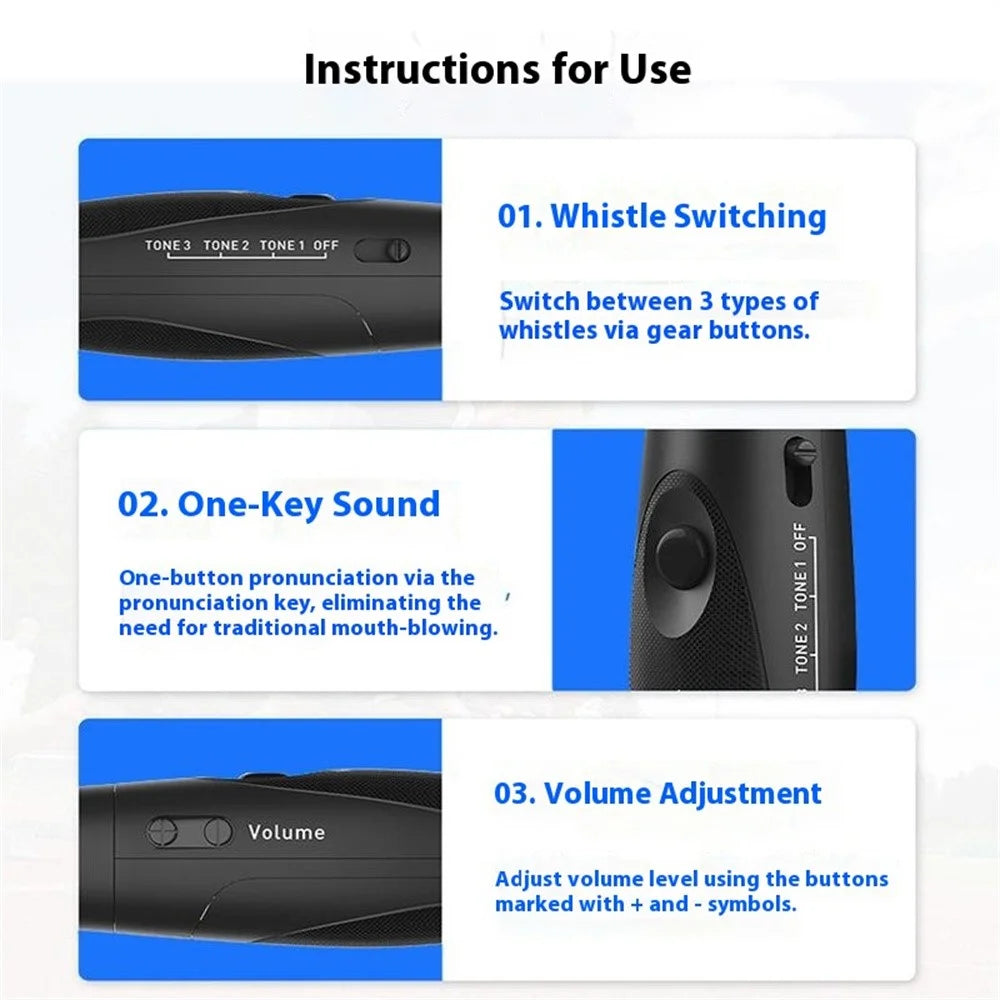 WANJOTEC Electronic Whistle 125dB Loud Emergency Safety Whistle for Referee Coaches Teacher Outdoor Sports - Black - 4
