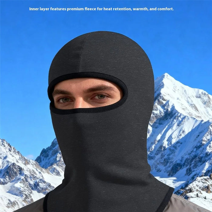Cycling Face Mask Full Face Coverage Autumn Winter Thermal Neck Gaiter Balaclava for Skiing - Linen Black - 2