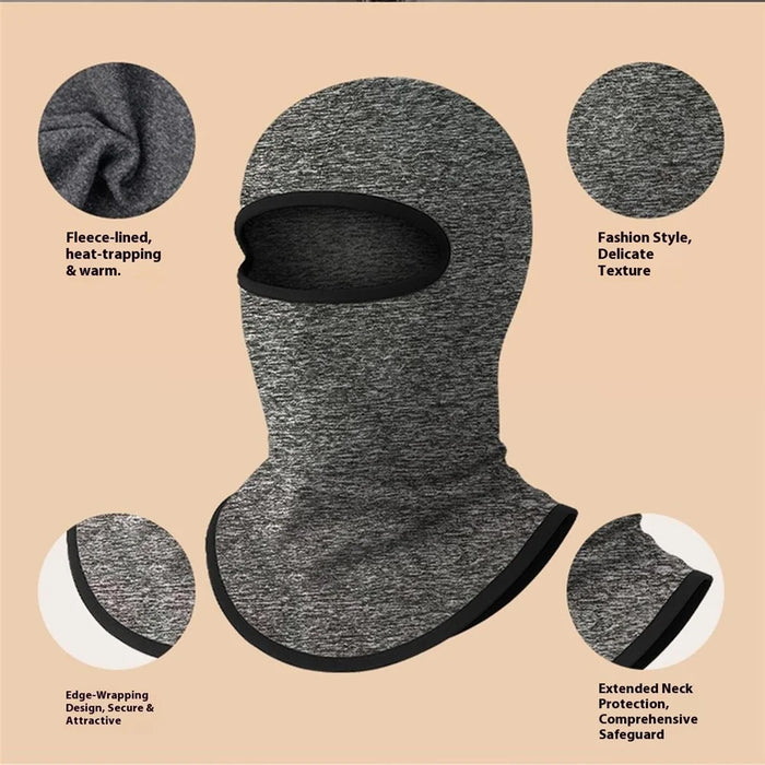 Cycling Face Mask Full Face Coverage Autumn Winter Thermal Neck Gaiter Balaclava for Skiing - Linen Black - 4