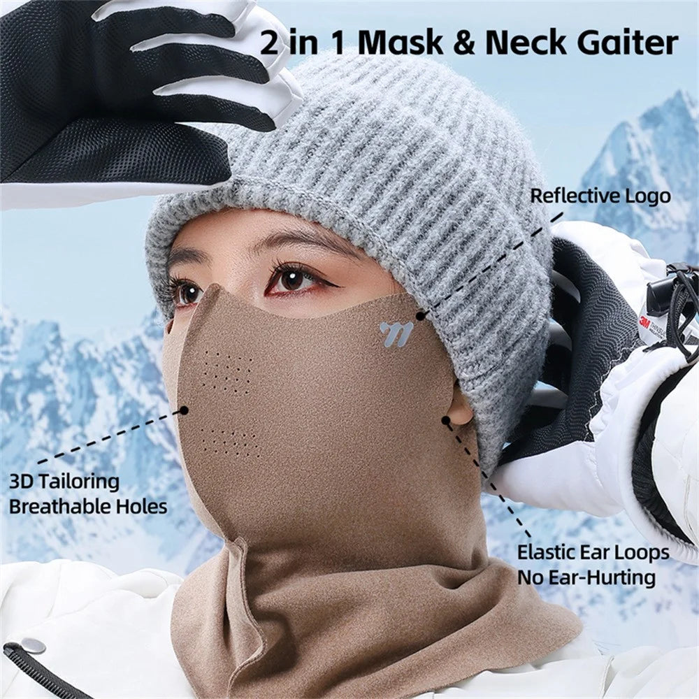 WEST BIKING YP0201483 3D Cutting Cycling Face Mask Windproof Neck Gaiter for Outdoor Bike Riding - Black - 3