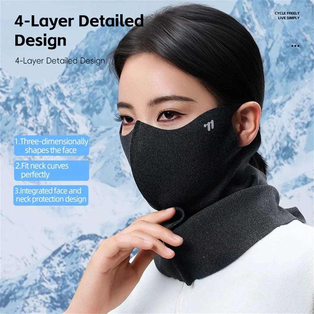 WEST BIKING YP0201483 3D Cutting Cycling Face Mask Windproof Neck Gaiter for Outdoor Bike Riding - Black - 7