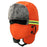 Winter Safety Hat with Reflective Strips Fleece Lined Trapper Hat Warm Protective Headwear for Outdoor - Orange - 1