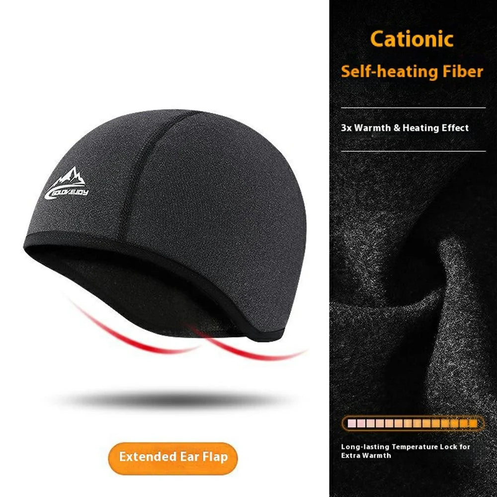 GOLOVEJOY DMZ45 Winter Cycling Cap Thermal Fleece Outdoor Sports Hat Waterproof Windproof Ear Protection Bike Beanie - Heather Grey - 2