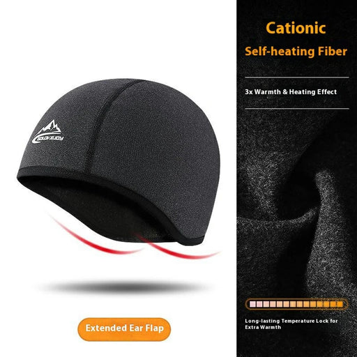 GOLOVEJOY DMZ45 Winter Cycling Cap Thermal Fleece Outdoor Sports Hat Waterproof Windproof Ear Protection Bike Beanie - Heather Grey - 2