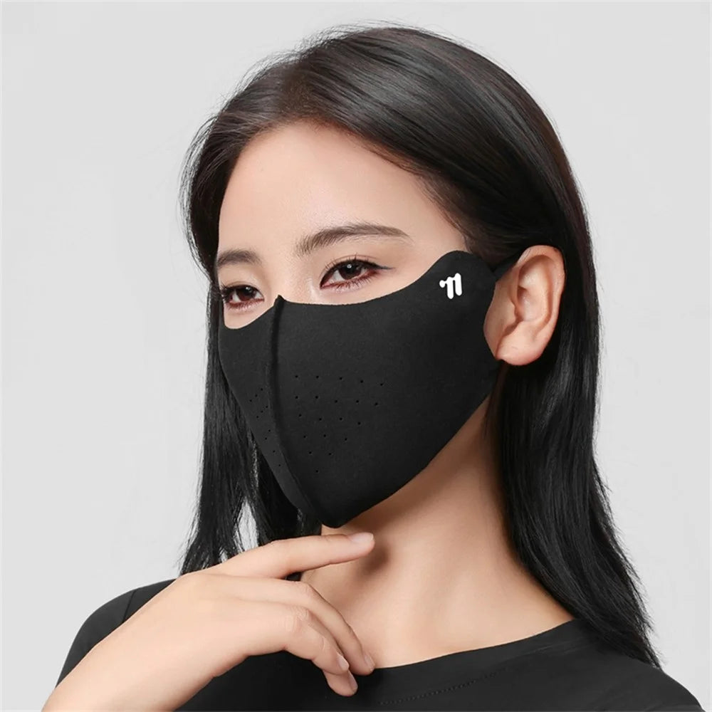 WEST BIKING YP0201476 Winter Cycling Face Mask Soft Skin-Friendly Ear-Loop Mask Sun Protection 3D Elastic Face Cover - Black - 3
