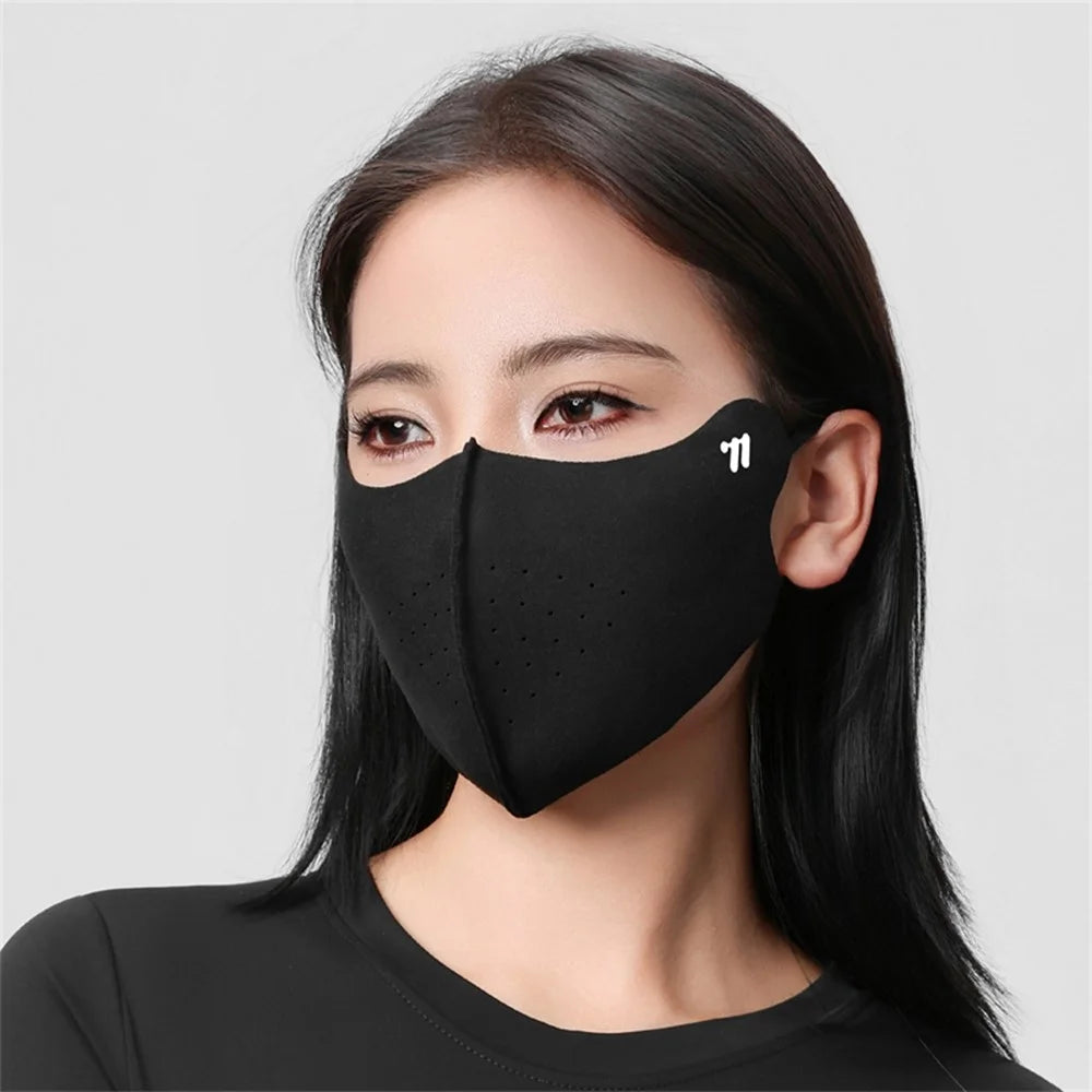 WEST BIKING YP0201476 Winter Cycling Face Mask Soft Skin-Friendly Ear-Loop Mask Sun Protection 3D Elastic Face Cover - Black - 4