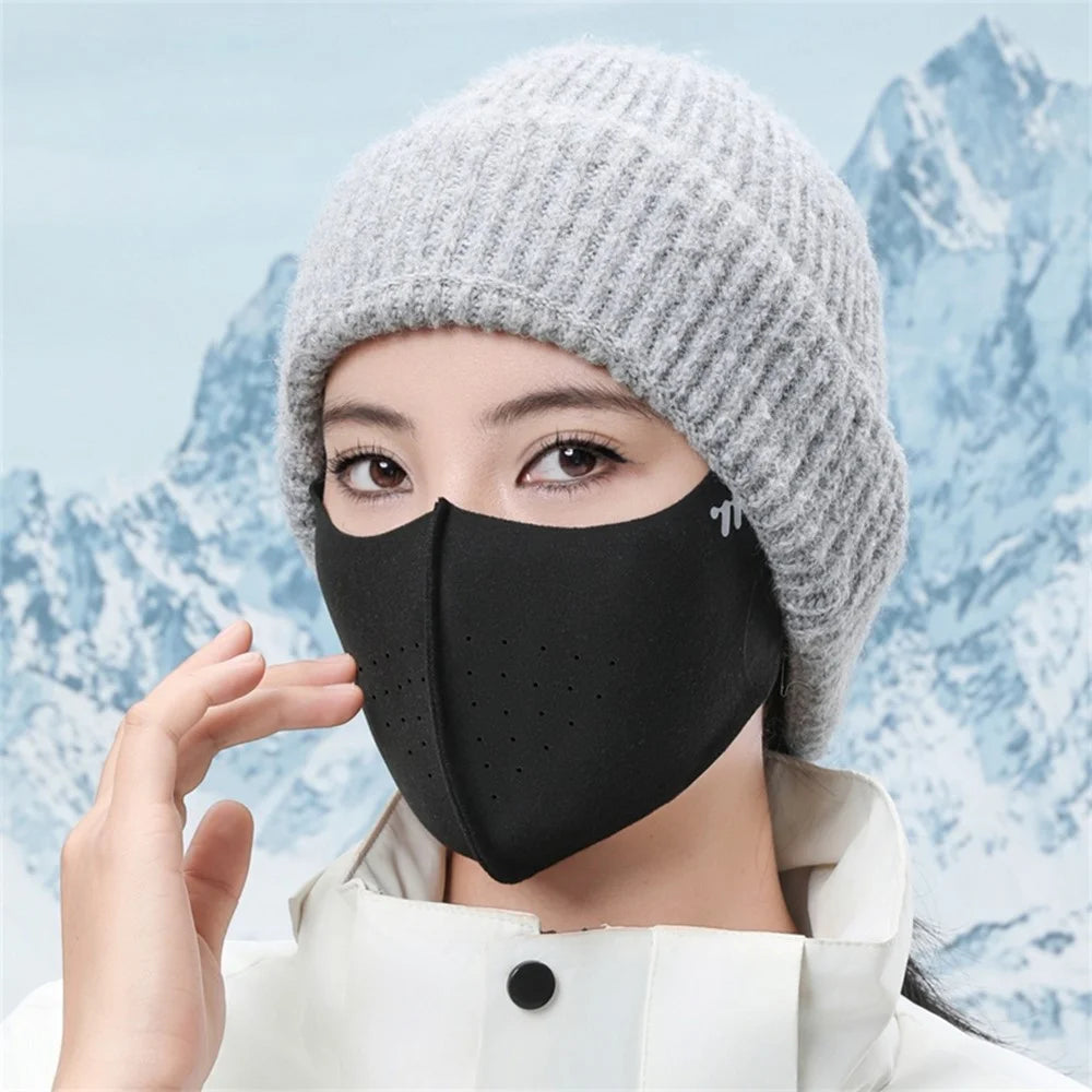 WEST BIKING YP0201476 Winter Cycling Face Mask Soft Skin-Friendly Ear-Loop Mask Sun Protection 3D Elastic Face Cover - Black - 5