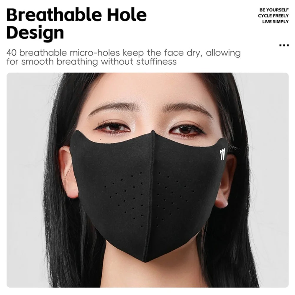 WEST BIKING YP0201476 Winter Cycling Face Mask Soft Skin-Friendly Ear-Loop Mask Sun Protection 3D Elastic Face Cover - Black - 7