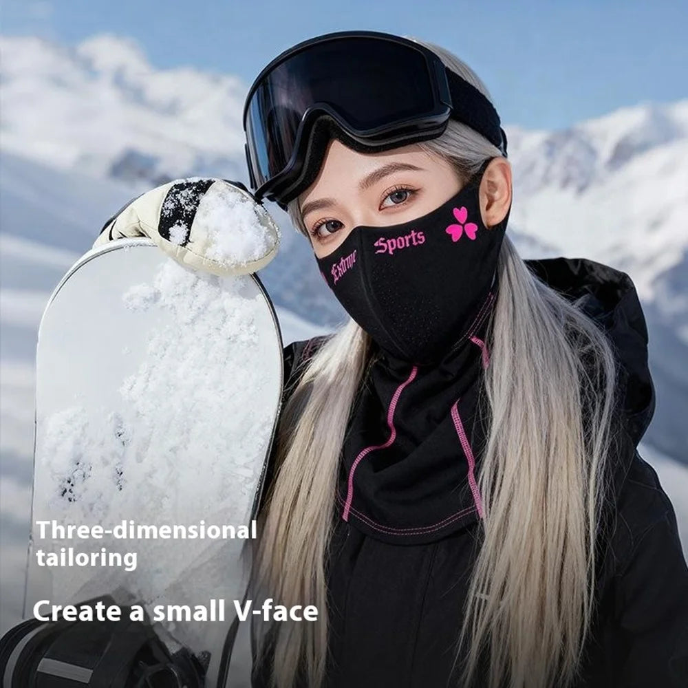 DTJ72 3D Winter Outdoor Sports Ski Mask for Women Windproof Fleece Lined Neck Warmer Cycling Face Cover - 3