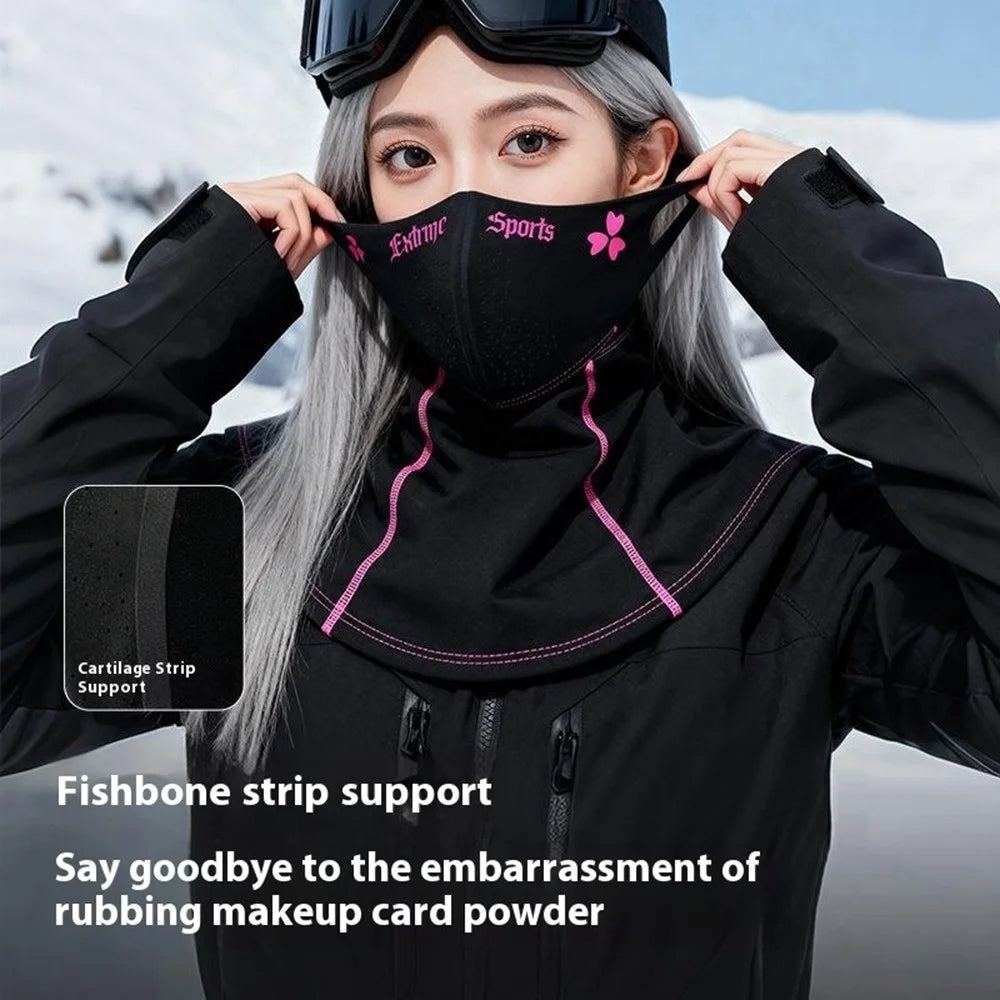 DTJ72 3D Winter Outdoor Sports Ski Mask for Women Windproof Fleece Lined Neck Warmer Cycling Face Cover - 5