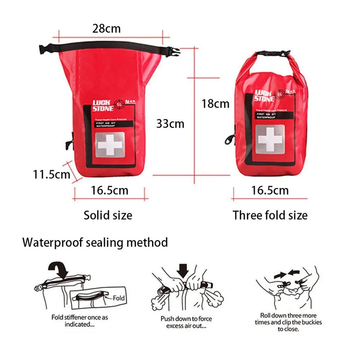 LUCKSTONE 5L First Aid Kit Case Portable Waterproof Emergency Kit Bag for Outdoor Travel - 7