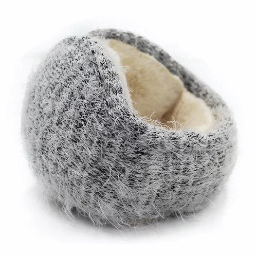 Folding Mohair Earmuffs Winter Ear Protection for Skiing Skating Cycling Windproof Ear Warmers - Dark Grey - 1