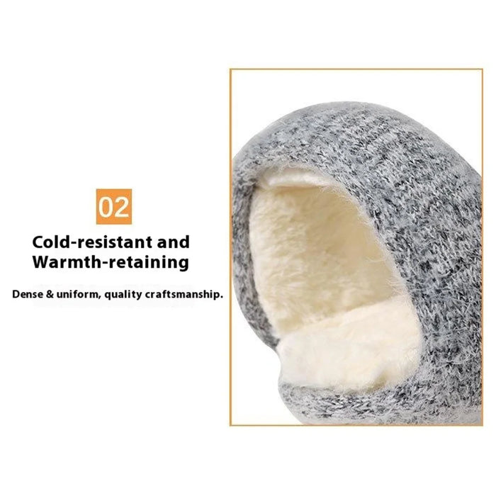 Folding Mohair Earmuffs Winter Ear Protection for Skiing Skating Cycling Windproof Ear Warmers - Dark Grey - 5