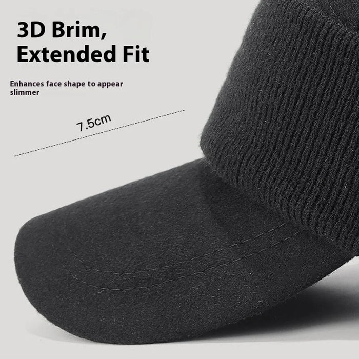 Winter Baseball Cap for Middle Aged and Elderly Outdoor Thermal Fleece Lined Ear Protection Hat - Black - 5