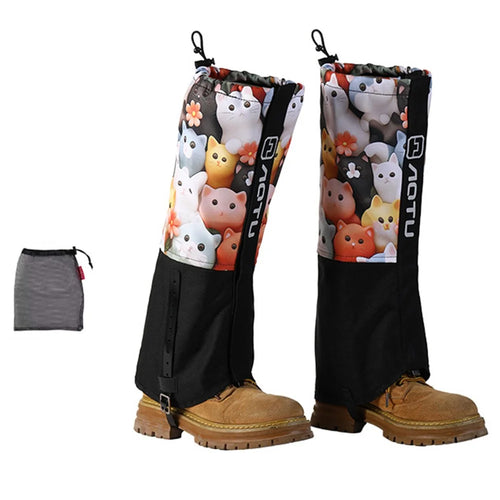 AOTU AT8009 For Children Outdoor Hiking Gaiters Cartoon Animal Pattern Anti Sand Snow Boot Covers - Cat - 1