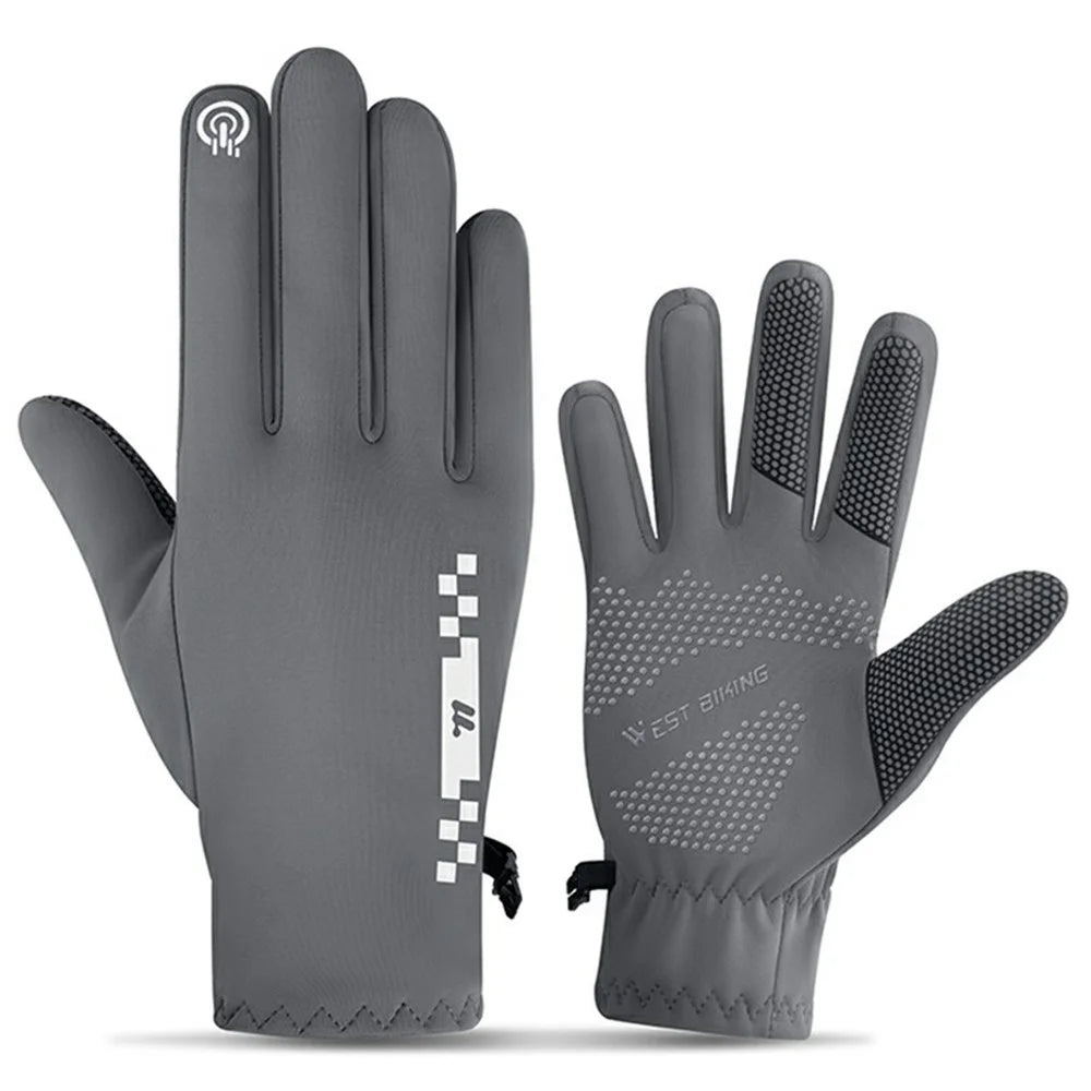 WEST BIKING YP0211272 Winter Cycling Gloves Windproof Thermal Full Finger Touchscreen for Mountain Bike Motorcycle Electric Bicycle - Grey  /  M - 1