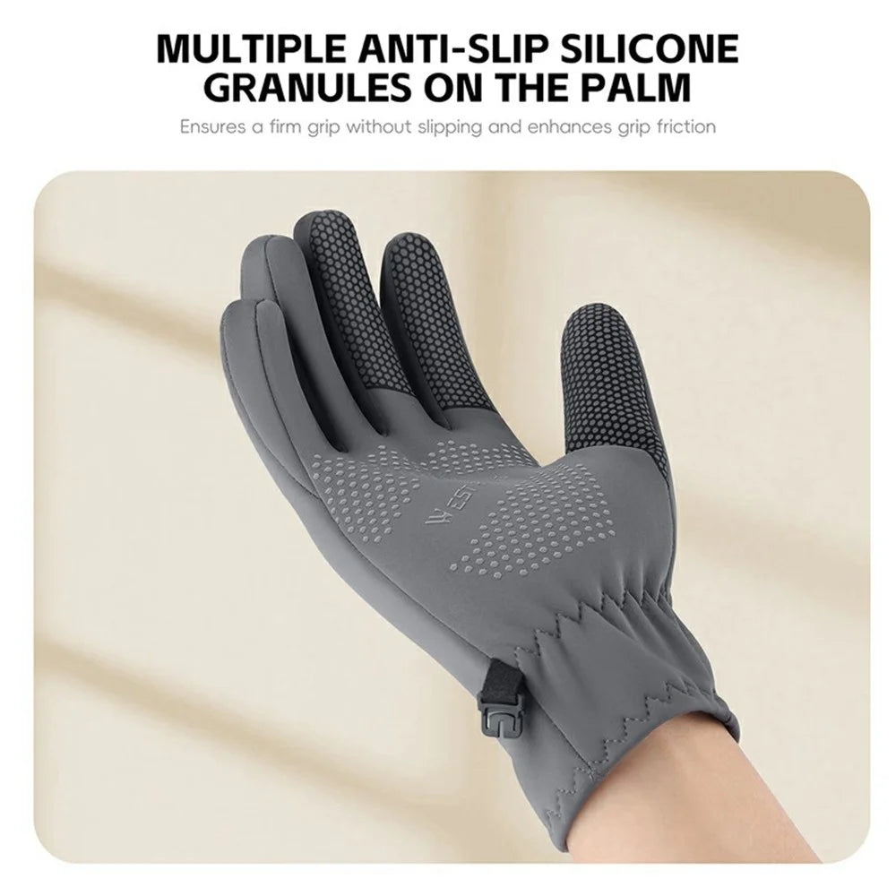 WEST BIKING YP0211272 Winter Cycling Gloves Windproof Thermal Full Finger Touchscreen for Mountain Bike Motorcycle Electric Bicycle - Grey  /  M - 6