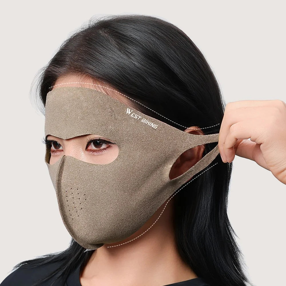 WEST BIKING YP0201479 Cycling Face Mask High Elasticity Winter Windproof Breathable Face Cover for Outdoor Hiking Fishing - Khaki - 5