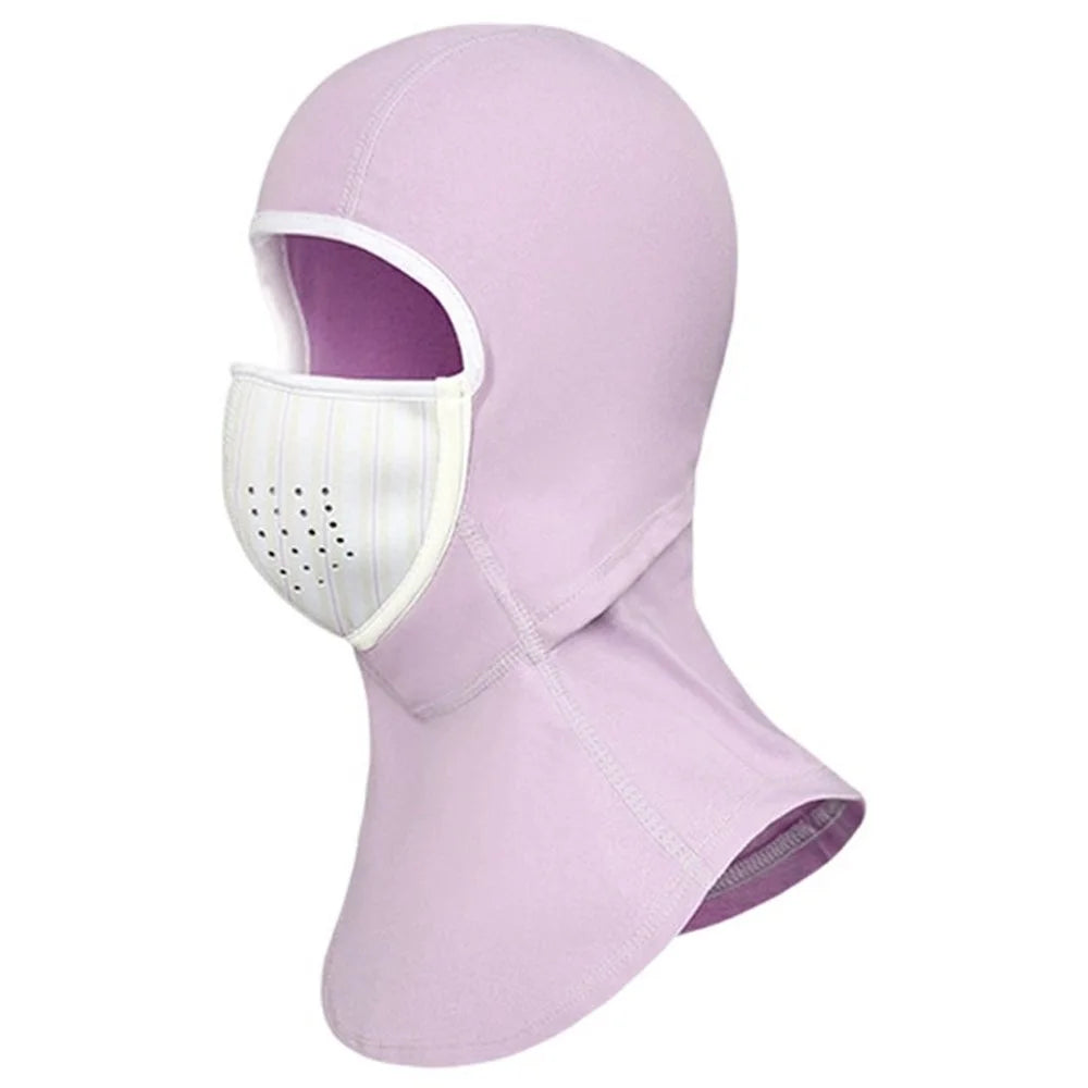 DRTJ02 Magnetic Windproof Ski Balaclava for Kids Winter Outdoor Riding Thermal Face Mask Hood - Purple / XS - 1