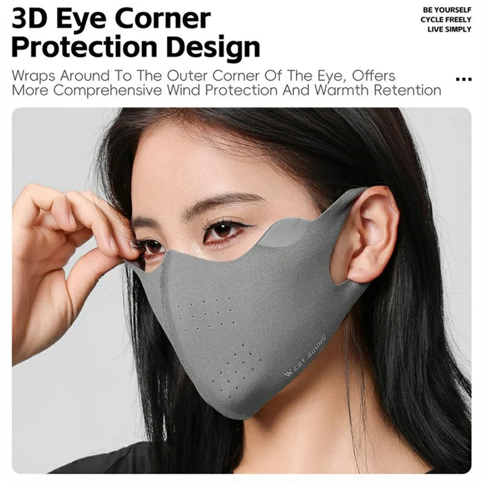 WEST BIKING YP0201475 3D Breathable Face Mask for Winter Cycling Windproof Reflective Face Cover - Dark Grey - 5