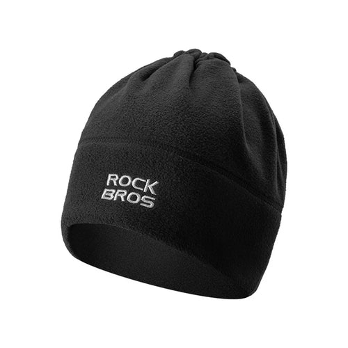 ROCKBROS 3 in 1 Beanie Cap with Adjustable Drawstring Winter Neck Gaiter Thermal Face Mask for Outdoor Sports, 11240020 M012 - Black - 1
