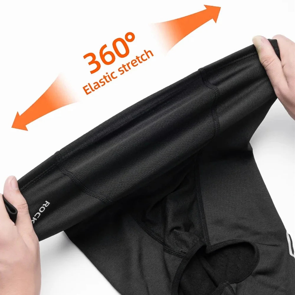 ROCKBROS Windproof Motorcycle Balaclava Warm Fleece Full Face Mask Breathable Elastic Hood - Black / with Glasses Hole - 6