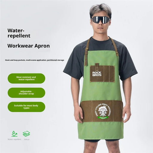 ROCKBROS Work Apron with Multiple Pockets Waterproof Workwear for Cooking Cleaning, 99990047 D008 99990047001 - 2