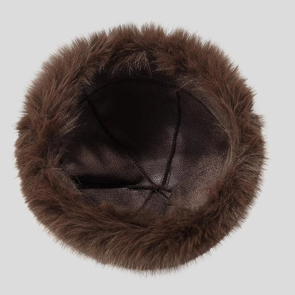 Winter Windproof Faux Mink Fur Mongolian Hat Fashion Leopard Print Ear Protection Hat - Big Leopard - 5