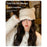 Cute 3D Bear Ears Baseball Cap with Tail for Women Solid Color Winter Plush Thermal Cap - Beige - 7