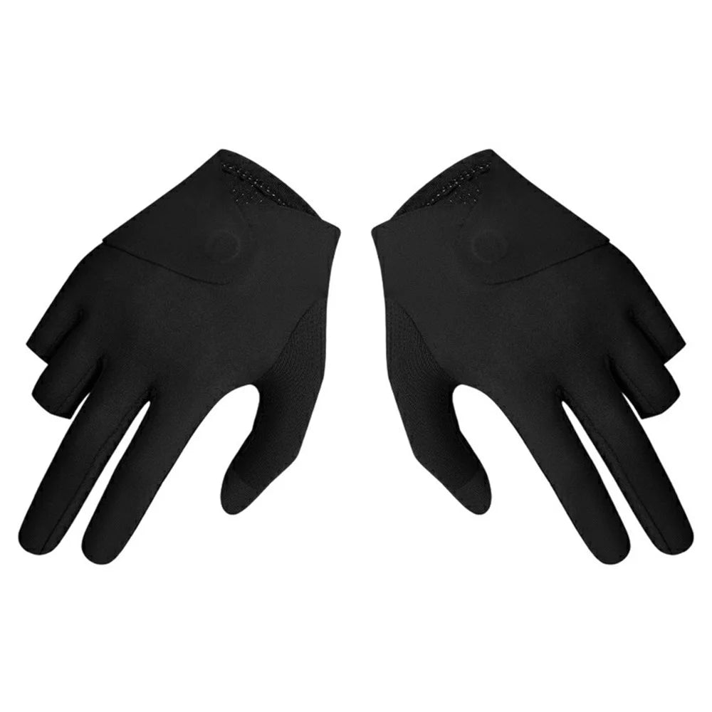 1 Pair Magnetic 3 Fingers Breathable Snooker Billiard Gloves Professional Anti-slip Cue Pool Gloves - Black / S - 1