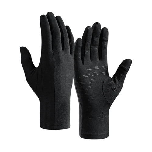 DB76 Windproof Gloves for Winter Skiing Cycling Flip Fingertip Touch Screen Anti Slip Full Finger Mittens - Black S - 1