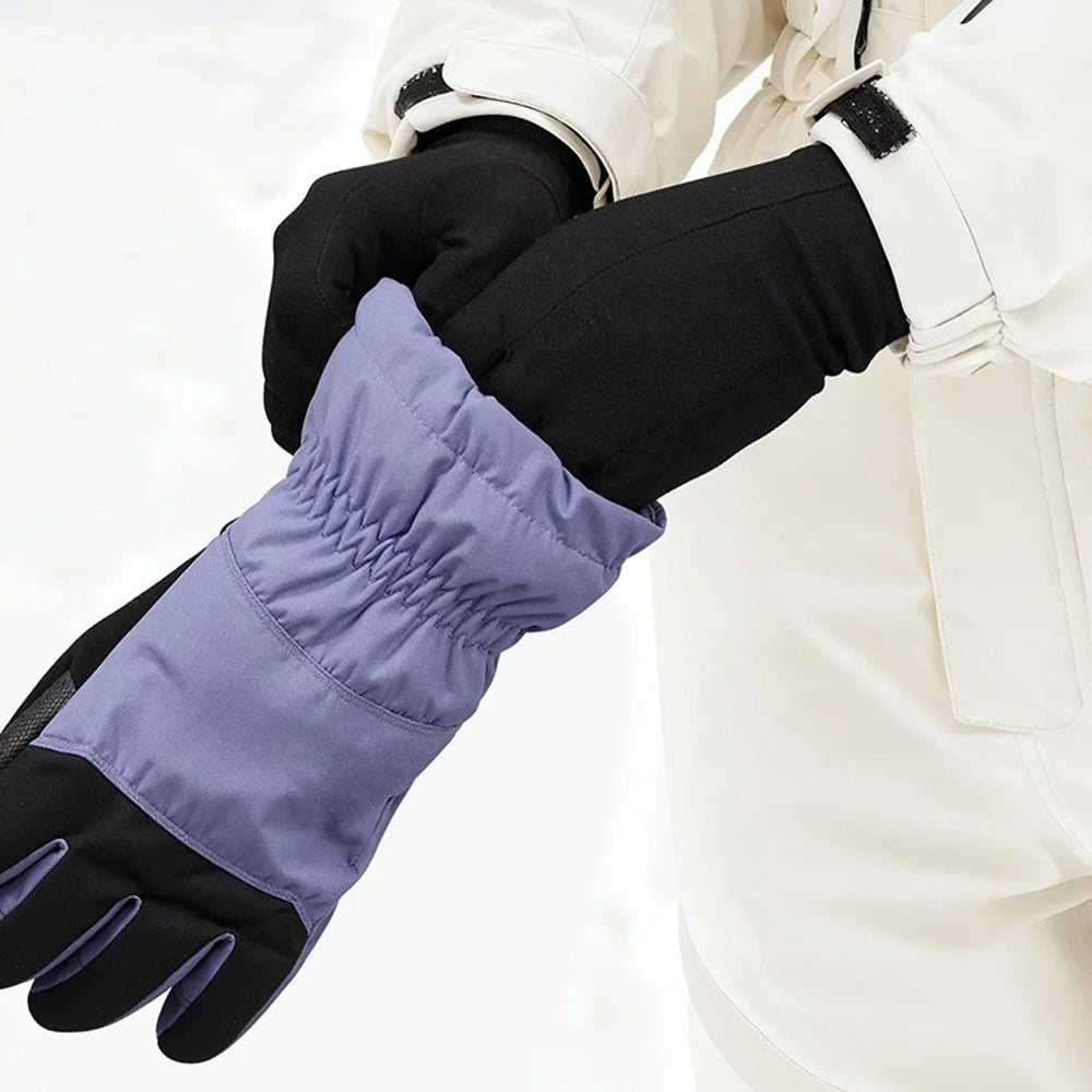 DB76 Windproof Gloves for Winter Skiing Cycling Flip Fingertip Touch Screen Anti Slip Full Finger Mittens - Black S - 4