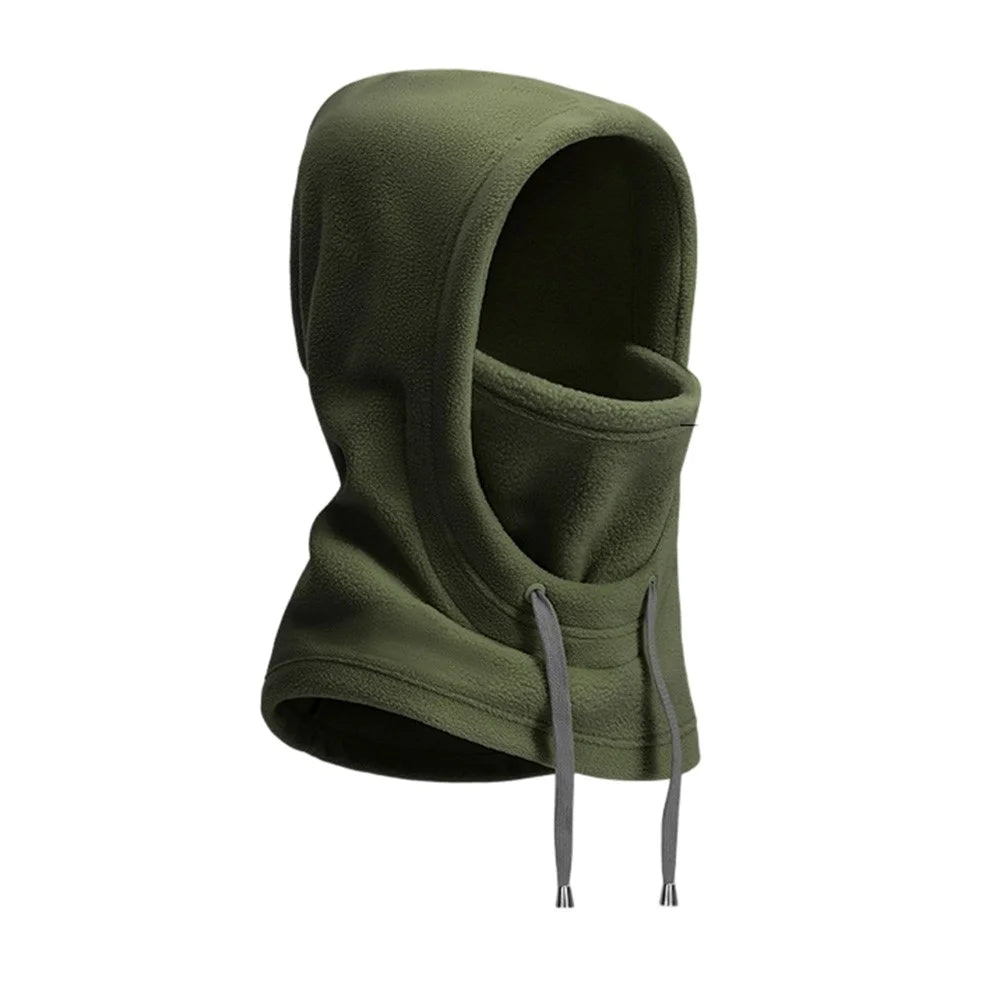 DMZ124 Winter Balaclava Snood for Outdoor Skiing Cycling Polar Fleece Face Mask Neck Warm with Drawstring - Army Green - 1
