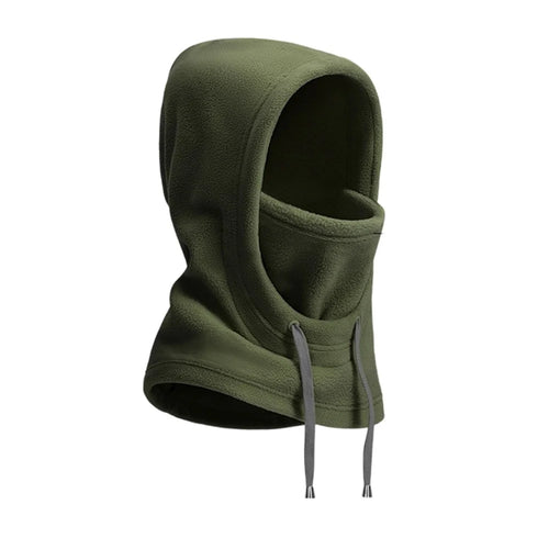 DMZ124 Winter Balaclava Snood for Outdoor Skiing Cycling Polar Fleece Face Mask Neck Warm with Drawstring - Army Green - 1